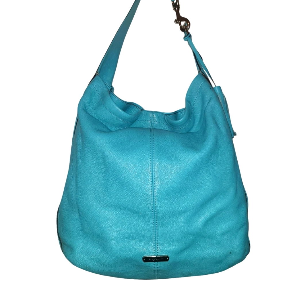 Authentic Coach Blue Pebbled Leather Hobo Bag